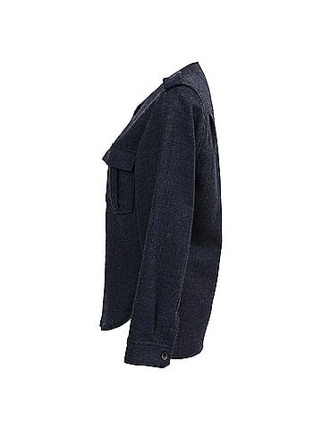 Isabel Marant Isabel Marant Buttoned Blouse in Navy Blue Wool (view 2)