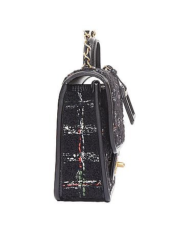 Chanel CHANEL 22K Small Flap Tweed School Memory black tweed gold crossbody bag (view 2)