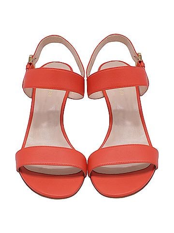 Sergio Rossi  Sergio Rossi Slingback Sandal Heels in Orange Leather (view 2)