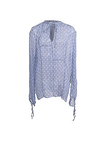 Haider Ackermann Haider Ackermann Polka Dot Blouse in Light Blue Silk (view 1)