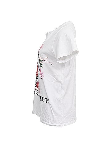 Alexander McQueen Alexander McQueen Skull Printed T-Shirt in White Cotton (view 2)