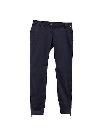 Burberry  Burberry Brit Side-Zipped Accent Trousers in Navy Blue Cotton (view 1)