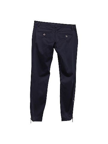 Burberry  Burberry Brit Side-Zipped Accent Trousers in Navy Blue Cotton (view 2)
