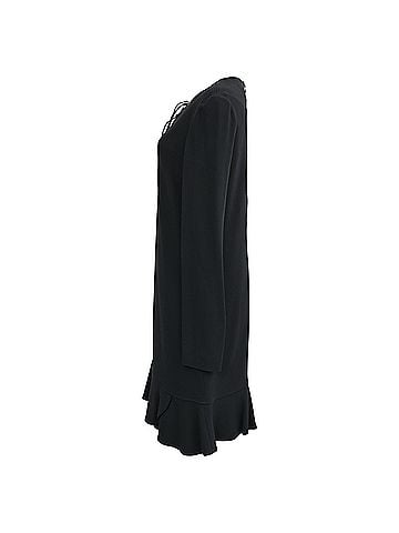 Emilio Pucci Emilio Pucci Tie-Up Detail Cady Flounce Dress in Black Viscose (view 2)