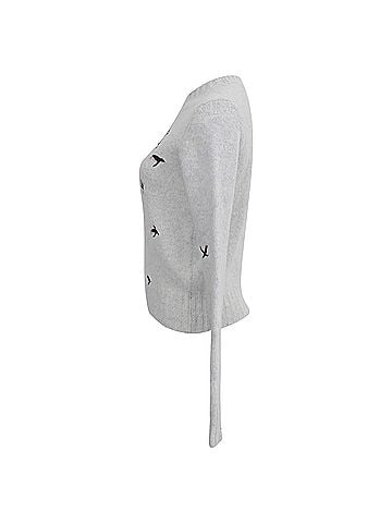 Loewe Loewe + Suna Fujita Embroidered Sweater In White Wool (view 2)