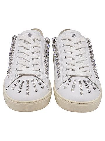 Stuart Weitzman Stuart Weitzman Goldie Shine Convertible Low-Top Sneakers n White Leather (view 2)