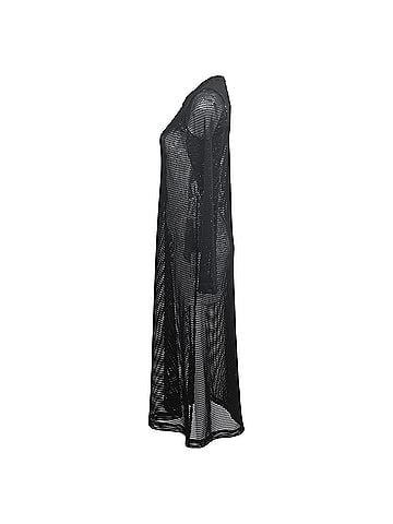 Comme des Garçons Comme Des Garçons Mesh Long Sleeve Midi Dress in Black Polyester (view 2)