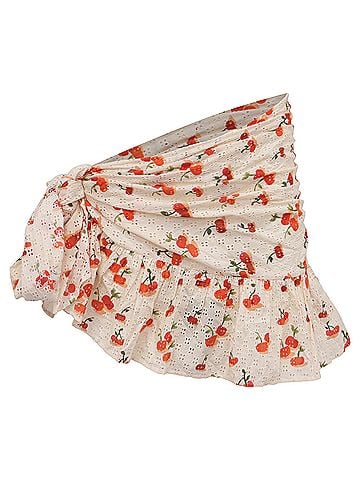 FARM Rio Farm Rio Pitanga Cherry Cover Up Mini Skirt in Multicolor Cotton  (view 1)