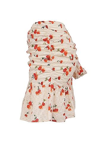 FARM Rio Farm Rio Pitanga Cherry Cover Up Mini Skirt in Multicolor Cotton  (view 2)