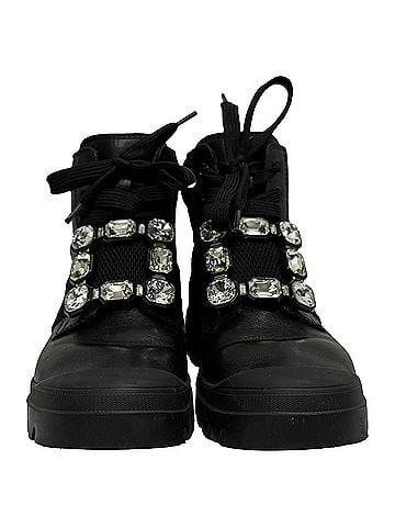 Roger Vivier Roger Vivier Walky Viv' Crystal-Embellished Ankle Boots in Black Leather (view 2)