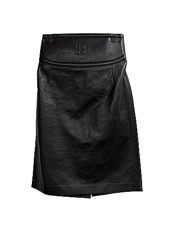 Givenchy Givenchy Cutout Embossed Skirt in Black Leather (view 1)