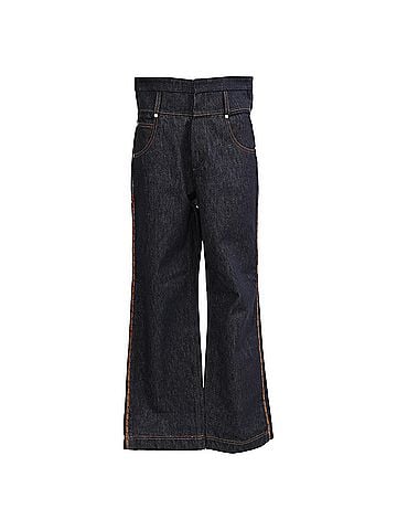 Fendi Fendi High Rise Straight Leg Jeans in Navy Blue Denim (view 1)