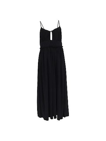 Ulla Johnson Ulla Johnson Freya Cut Out Accent Midi Dress in Black Cotton (view 1)