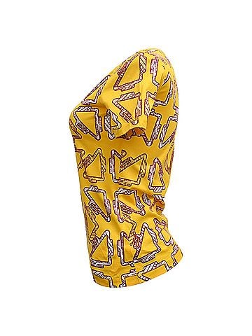 Hermès Hermès Tatersales Printed T-Shirt in Yellow Cotton (view 2)