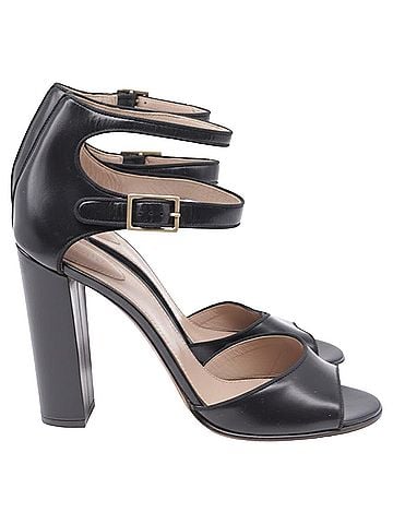 Chloé Chloé Natalia Double Ankle Strap Sandals in Black Leather (view 1)