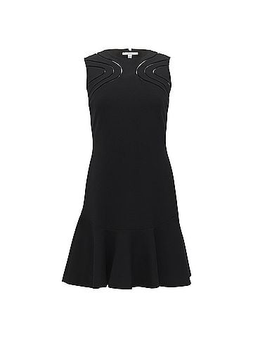 Diane von Furstenberg  Diane Von Furstenberg Maureen Mini Drop-Waist Dress in Black Polyester  (view 1)