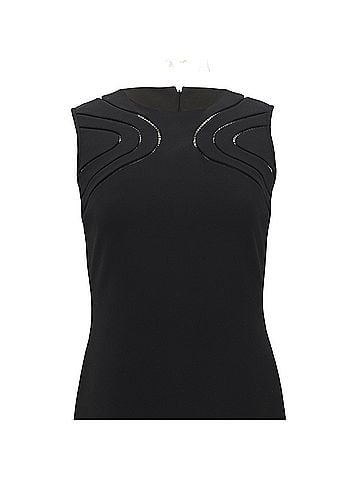 Diane von Furstenberg  Diane Von Furstenberg Maureen Mini Drop-Waist Dress in Black Polyester  (view 2)