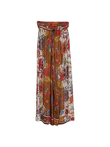 Zimmermann Zimmermann Ginger Floral-Print Wide-Leg Pants in Multicolor Silk (view 2)