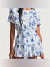 LoveShackFancy Floral White Blue Casual Dress Size M - photo 4