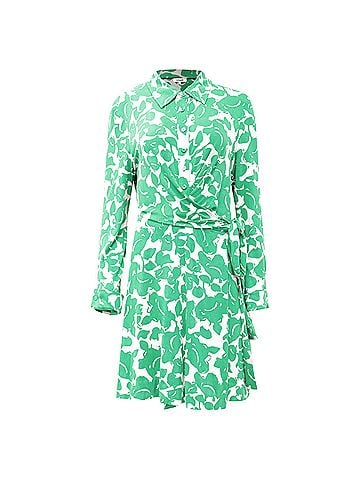 Diane von Furstenberg  Diane Von Furstenberg Didi Printed Mini Wrap Dress in Green Viscose (view 1)
