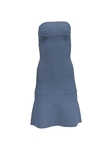 Herve Leger Herve Leger Strapless Mini Dress in Light Blue Rayon (view 1)