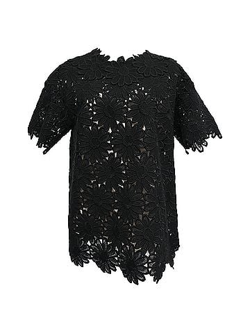 Dolce & Gabbana Dolce & Gabbana Floral Lace Detailed Blouse in Black Cotton (view 1)