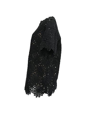 Dolce & Gabbana Dolce & Gabbana Floral Lace Detailed Blouse in Black Cotton (view 2)