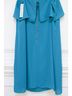 Alice + Olivia 100% Polyester 94% Polyester 6% Elastane Solid Teal Blue Cocktail Dress Size L - photo 6