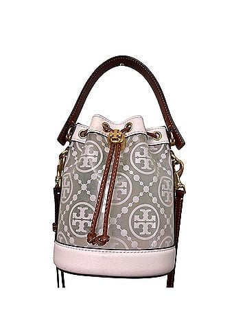 Tory Burch T Monogram TPU Mini Bucket Bag Leather Bucket Bag (view 1)