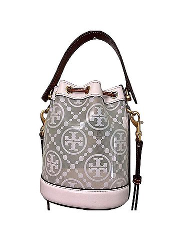 Tory Burch T Monogram TPU Mini Bucket Bag Leather Bucket Bag (view 2)