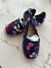 L.K. Bennett 100% Canvas Print Blue Red Flats Size EU 37 - photo 3