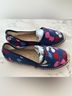 L.K. Bennett 100% Canvas Print Blue Red Flats Size EU 37 - photo 8