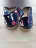 L.K. Bennett 100% Canvas Print Blue Red Flats Size EU 37 - photo 6