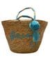 Mud Pie 100% Wool 50% Polyester Tan Blue Tote One size - photo 1