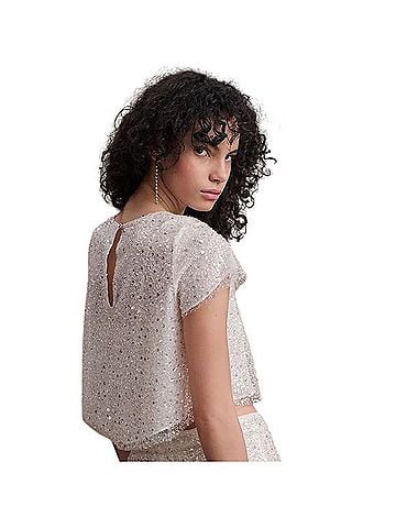 Anthropologie BHLDN Paradis Sequin Crop Short Sleeve Top (view 2)