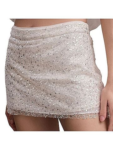Anthropologie BHLDN Paradis Sequin Mini Skirt Formal Skirt (view 1)