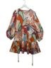 Alexis 100% Polyester Floral Orange Cocktail Dress Size L - photo 1