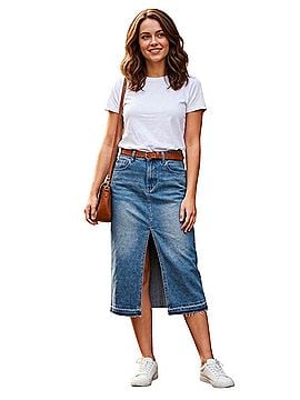 Happily Grey Denim Skirt (view 1)