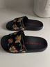 Coach 100% Rubber Floral Black Blue Sandals Size 5 - photo 3