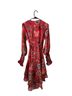Alexis 100% Polyester Floral Red Cocktail Dress Size XS - photo 2