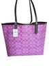 Coach 100% Coated Canvas Print Purple Pink Tote One size - photo 2