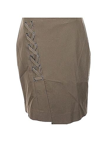 Etcetera Taupe Pencil Skirt with Lacing Detail Skort (view 1)