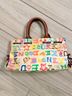Dooney & Bourke Graphic Tan Pink White Leather Belt One size - photo 9