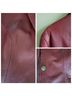 Vera Pelle 100% Leather Solid Red Purple Coat Size L - photo 10