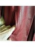 Vera Pelle 100% Leather Solid Red Purple Coat Size L - photo 6
