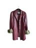 Vera Pelle 100% Leather Solid Red Purple Coat Size L - photo 1