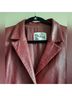 Vera Pelle 100% Leather Solid Red Purple Coat Size L - photo 8