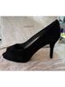 Stuart Weitzman 100% Suede Black Heels Size 9 - photo 5