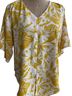 VIISHOW Floral Yellow White Short Sleeve Blouse Size M - photo 1