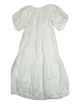 FRAME Denim Puff Sleeve Gathered Broderie Anglaise Midi Dress Casual Dress (view 2)